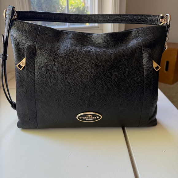 Coach Black Pebbled Leather Two Way Crossbody Bag EUC - Picture 3 of 11